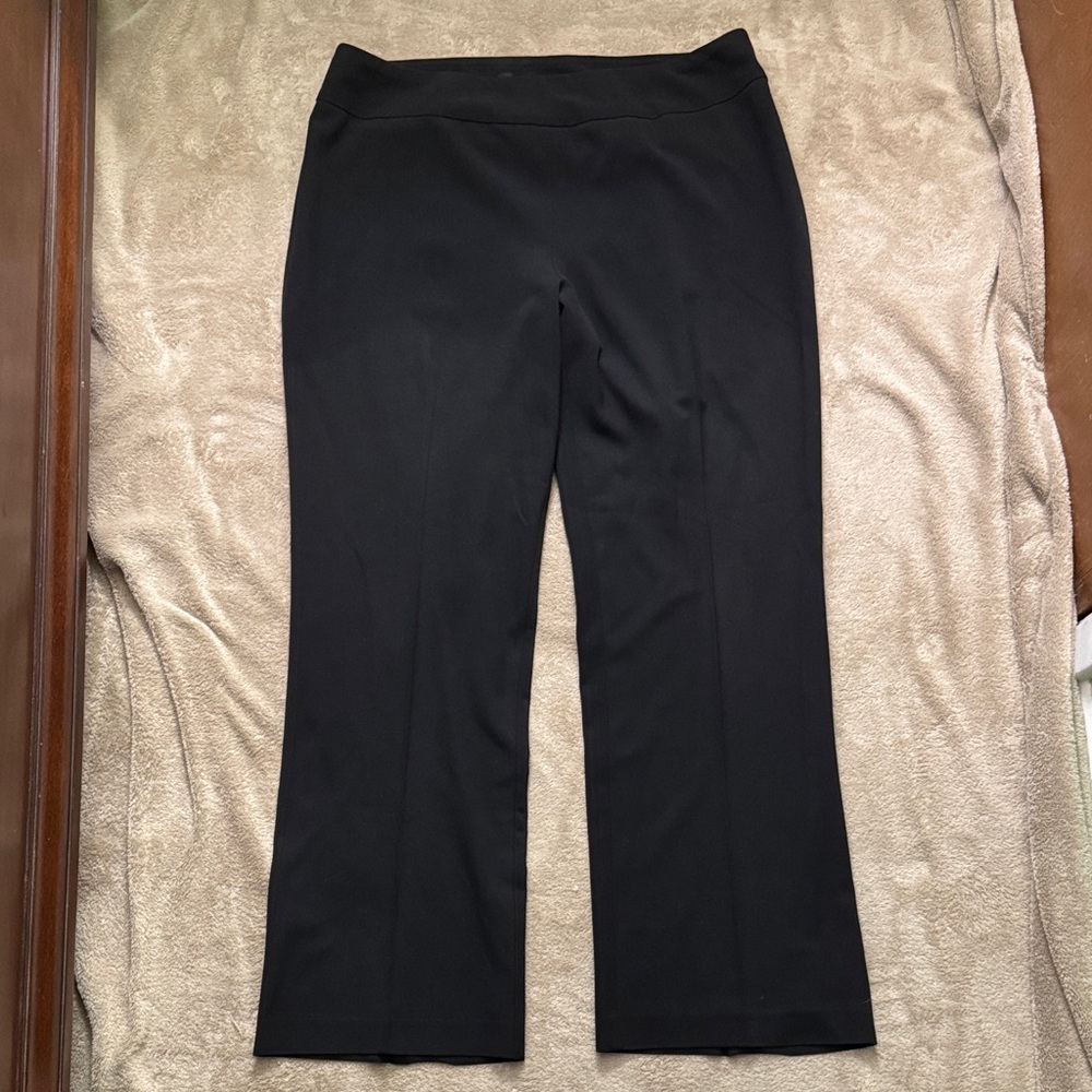 Dressbarn Woman’s Black Stretch Work Slacks Pull-on Straight Leg Pants - Size 14